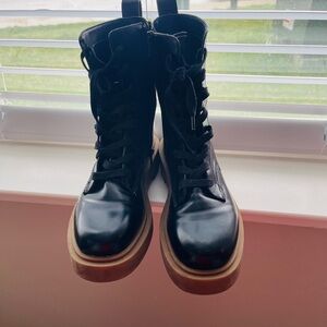 H&M Black Ankle Boots with Tan Sole